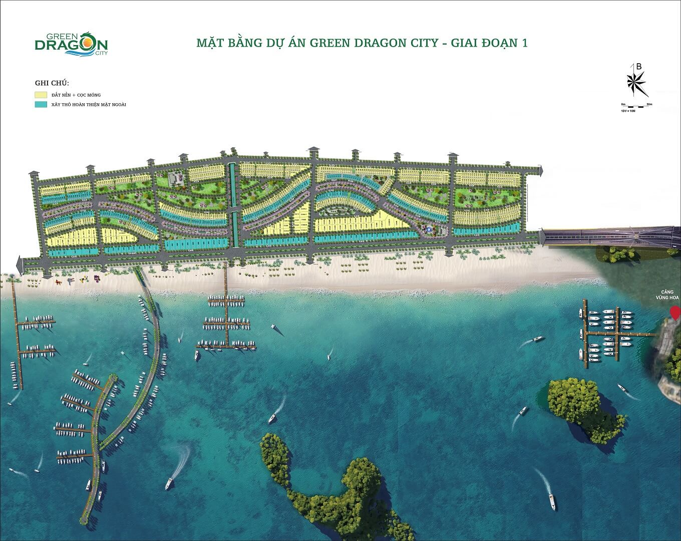 mặt bằng dự án green dragon city cẩm phả giai đoạn 1